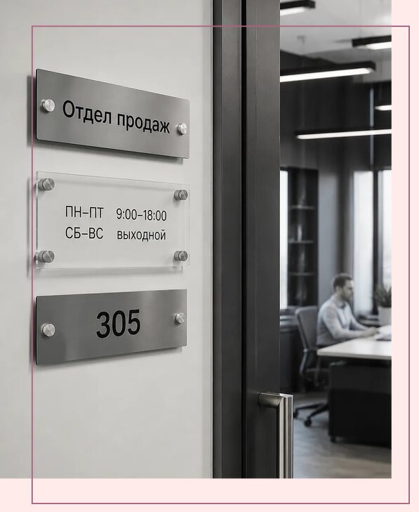 Офисные таблички на дверь в Нижнекамске по цене от 4968 р. | Аванза-Нжм